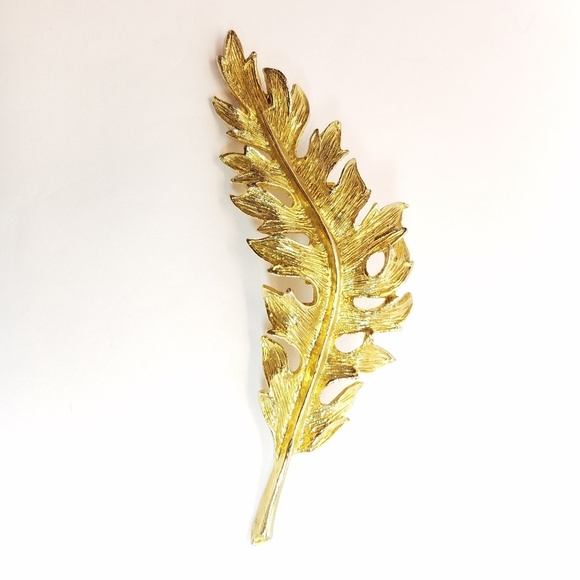 Vintage Brooch Pin Leaf Goldtone Leaves - Picture 1 of 5